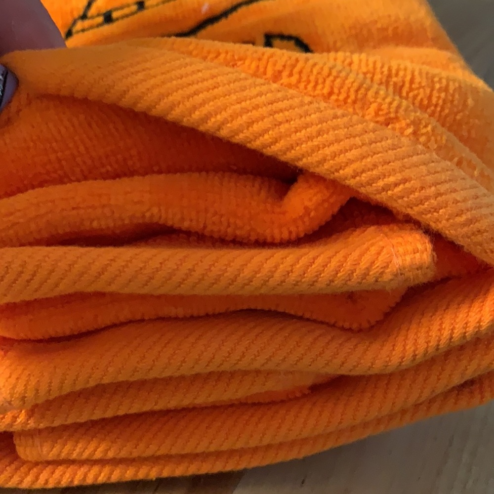 Rae Dunn “WICKED” 2 PC Orange Embroidery Hand Towels - Picture 3 of 7